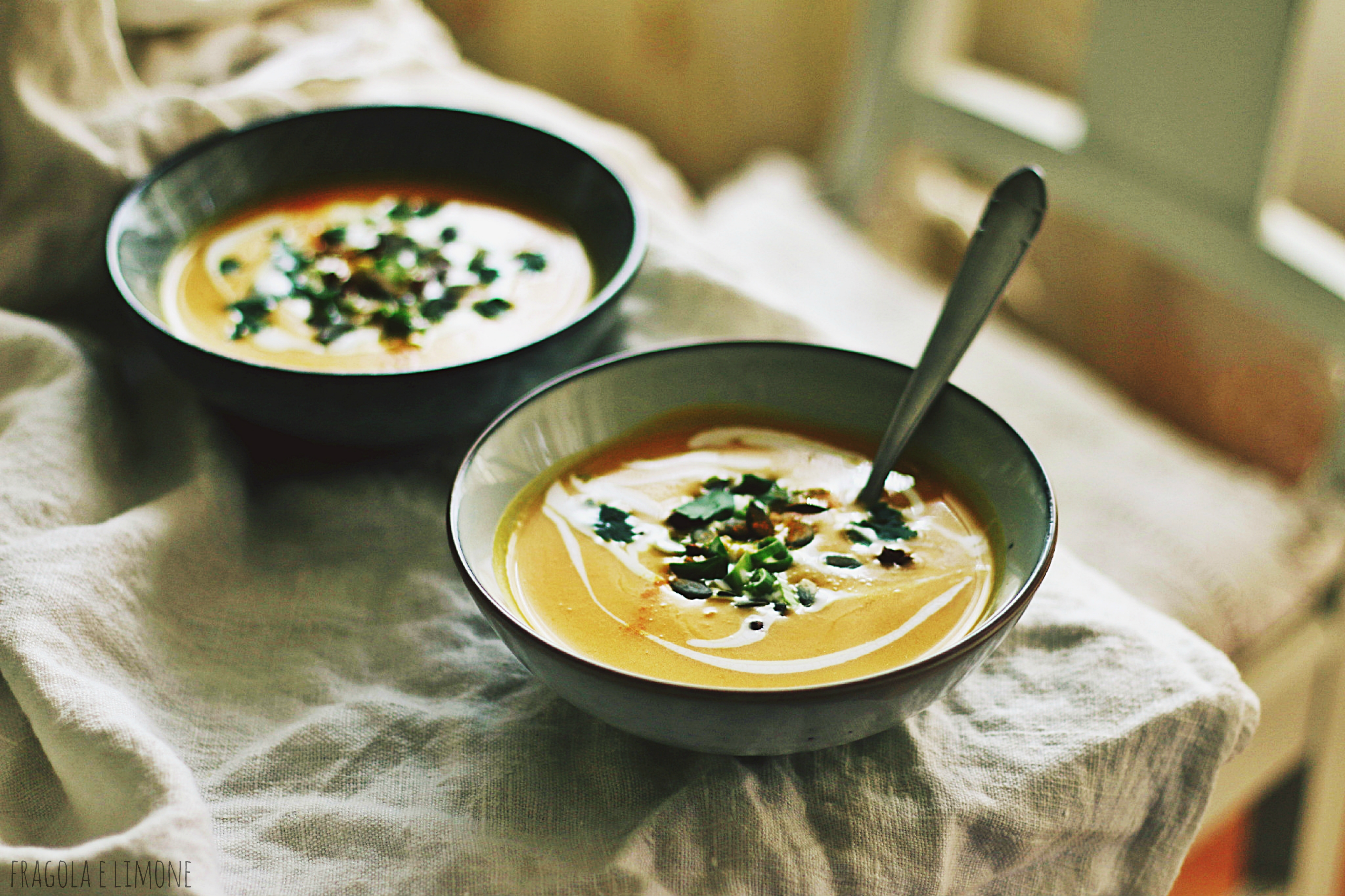 zuppetta di zucca e latte di cocco